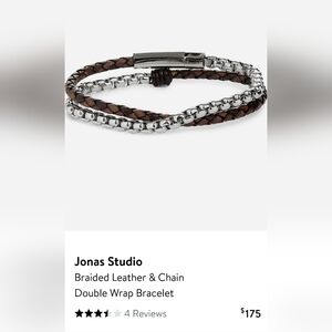 Jones Studio Brown and Silver Double Wrap Bracelet.#70
